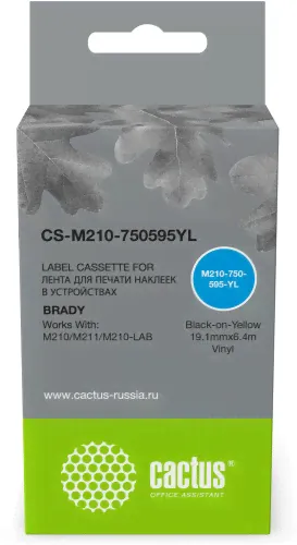 Картридж ленточный Cactus CS-M210-750595YL M210-750-595-YL для Brady M210/M211/M210-LAB-0