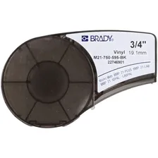 Brady M21-750-595-BK - лента виниловая, 19.05mm/6.4m (белый на черном)