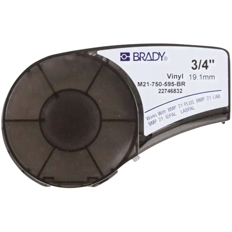 Brady M21-750-595-BR - лента виниловая, 19.05mm/6.4m (белый на коричневом)