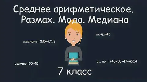Среднее арифметическое. Размах. Мода. Медиана. Алгебра, 7 класс