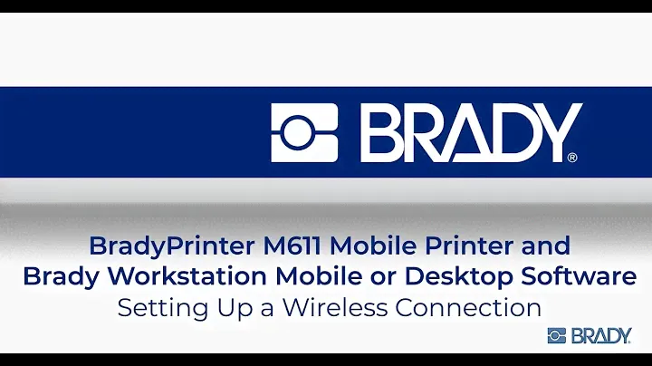 BradyPrinter M611: Setting up a wireless connection