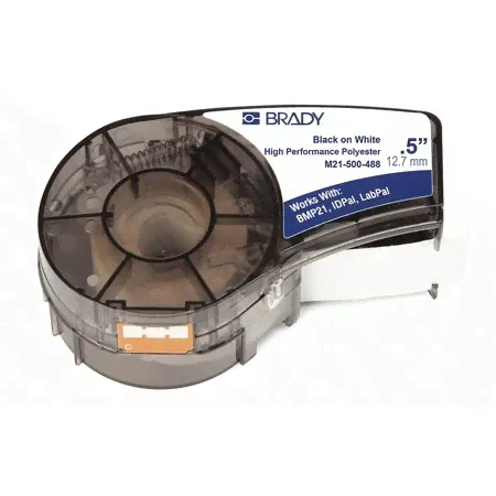 BRADY brd110935 лента M21-500-488 12.7mm/6.4m, полиэстер, черный на белом-0