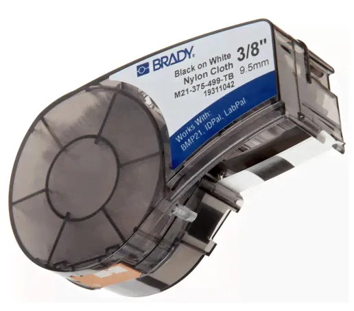 BRADY brd110893 лента M21-375-499 9.53mm/4.87m, нейлон, черный на белом
