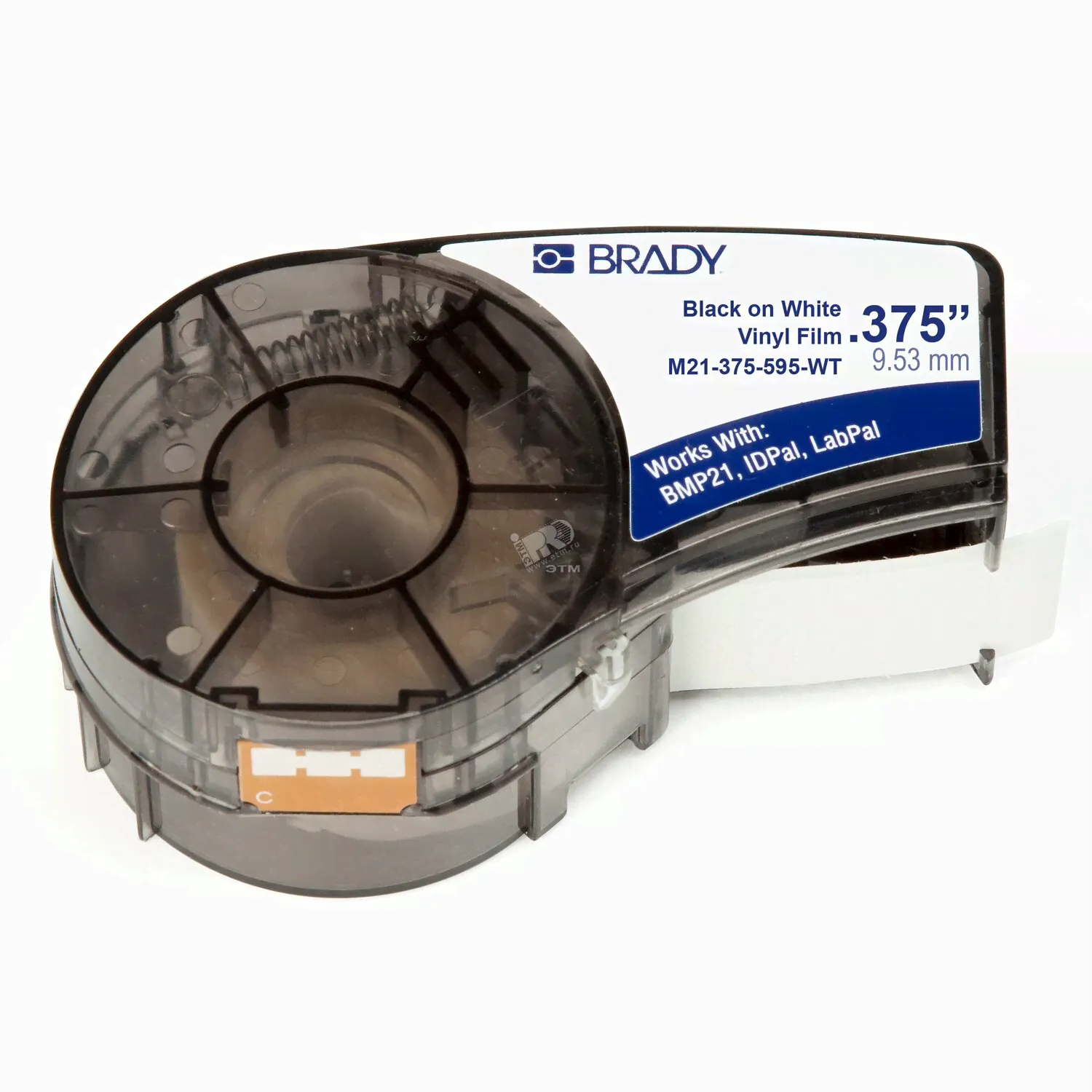 BRADY M21-375-595-WT лента 9.53mm/6.4m черн на бел (brd142800)-0