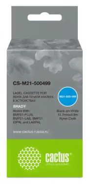Картридж ленточный Cactus CS-M21-500499 черный для Brady BMP21-PLUS, BMP21-LAB-0